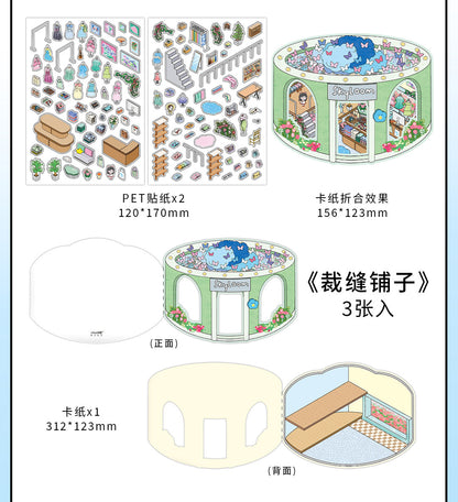 Link 50: 12 Themes Scene Stickers With Covers Scenery Journal Material Stickers