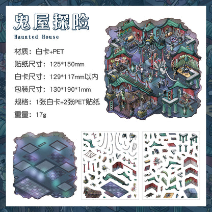 Link 49:  Spooky 3D Miniature Scene Stickers 4 Themes Scenery Stickers