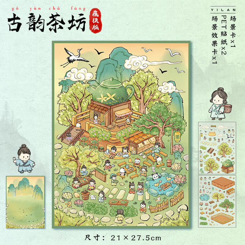 Link 10: 12 Different Scenery Stickers 3D Stickers Miniature Relief Journal Stickers