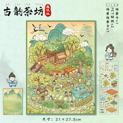 Link 10: 12 Different Scenery Stickers 3D Stickers Miniature Relief Journal Stickers