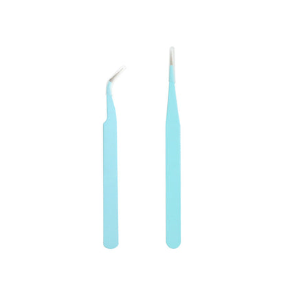 Link 7: Macaron Colorful Journal Tweezers Straight Curved Tips Stickers Handmade Journal Tools Stainless Steel Eyelash Tweezers