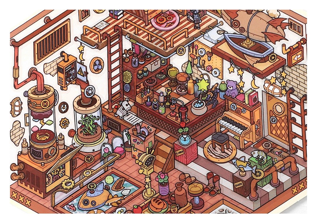 Link 50: 12 Themes Scene Stickers With Covers Scenery Journal Material Stickers