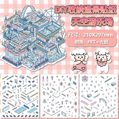 Link 30: XL 15 Fun Landscaping 3D Miniature House DIY Cute Miniature Scene Stickers