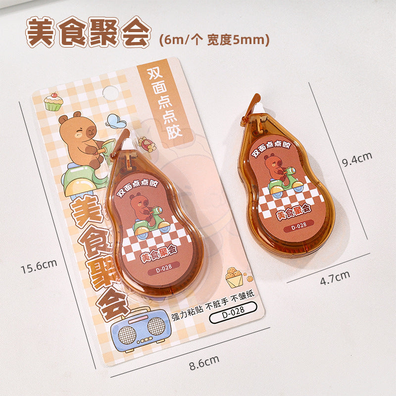 Link 25: 6m*5mm Capybara Scene Stickers Must Use Transparent Dot Glue High-Value Journal Double-Sided Tape