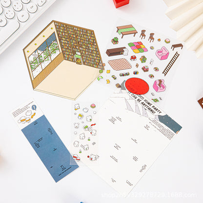Link 37: Different Shops Themes 3D Miniature Scene Stickers  No-Cut Scene Scrapbook
