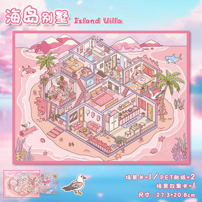 Link 42: 6 Different Villas Vessels 3D Scene Stickers