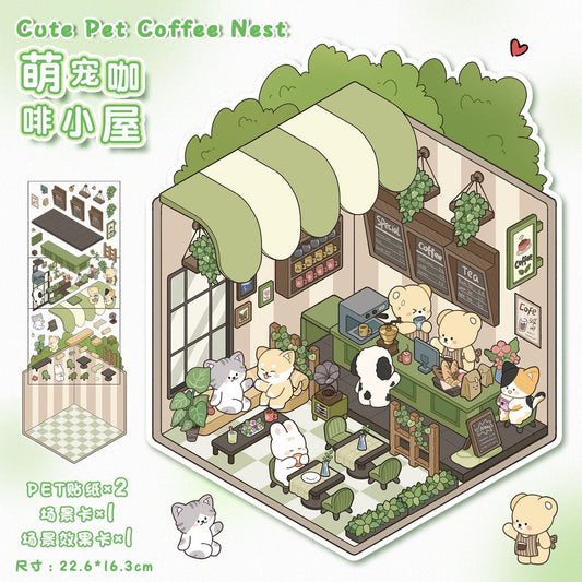 Link 19: Different Shops and Rooms 3D Cute Scenery Stickers Scene Puzzle Children's Toy Stickers