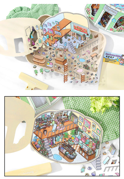 Link 50: 12 Themes Scene Stickers With Covers Scenery Journal Material Stickers