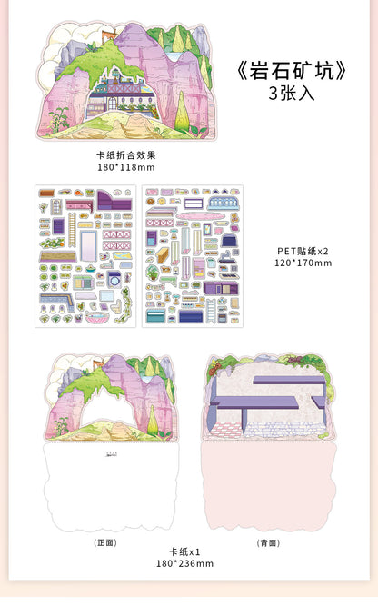 Link 50: 12 Themes Scene Stickers With Covers Scenery Journal Material Stickers