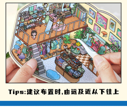 Link 50: 12 Themes Scene Stickers With Covers Scenery Journal Material Stickers