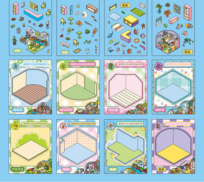Link 46: Spooky Cute Mini 3D Scene Stickers 8 Themes 16 Sheets of Stickers In A Book