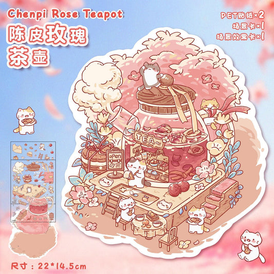 Link 19: Different Shops and Rooms 3D Cute Scenery Stickers Scene Puzzle Children's Toy Stickers