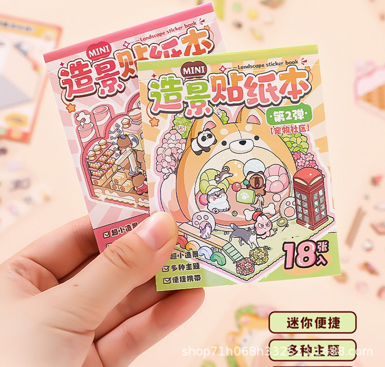 Link 45: 8 Themes in a Book 3D Mini Micro Scene Stickers Books