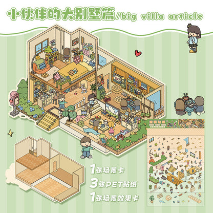 Link 2: 12.0 3D Scene Stickers Miniature Scene Different Thems Collage Journal Stickers DIY Stickers