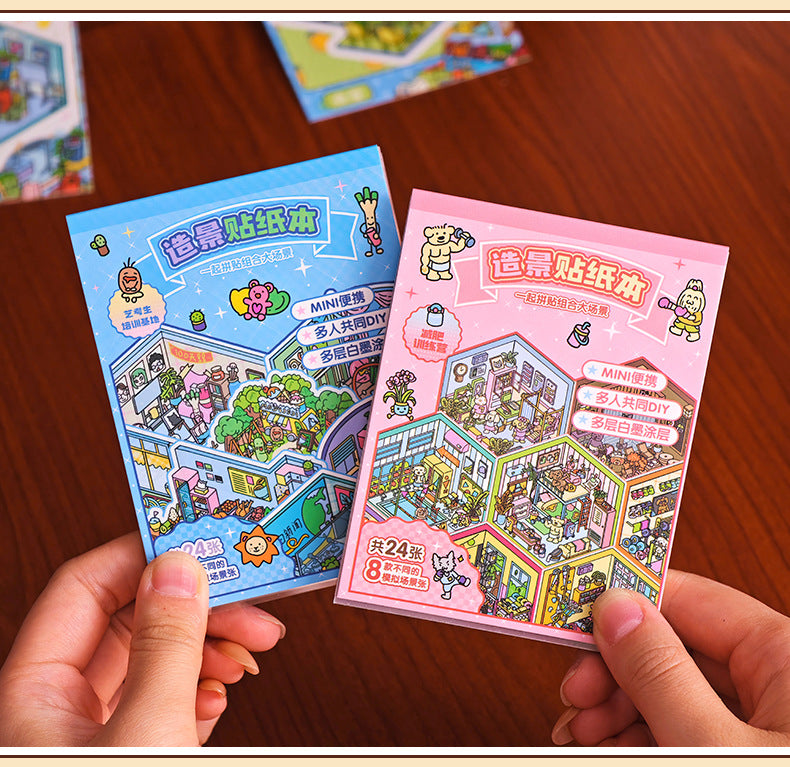 Link 46: Spooky Cute Mini 3D Scene Stickers 8 Themes 16 Sheets of Stickers In A Book