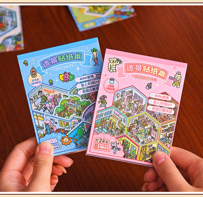 Link 46: Spooky Cute Mini 3D Scene Stickers 8 Themes 16 Sheets of Stickers In A Book