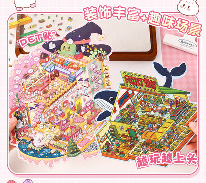Link 2: 12.0 3D Scene Stickers Miniature Scene Different Thems Collage Journal Stickers DIY Stickers