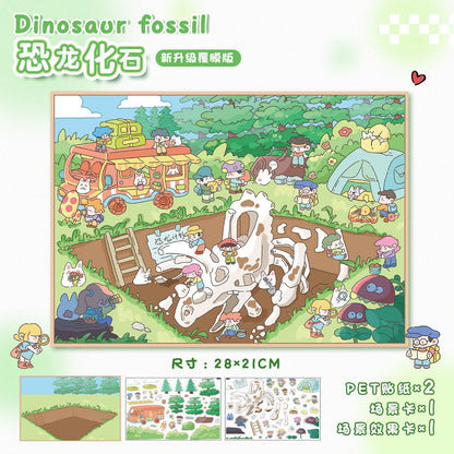 Link 9: 51.0 Different Scenery Stickers 3D Stereoscopic Cottage Scene 12 Themes DIY