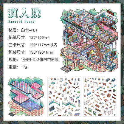 Link 49:  Spooky 3D Miniature Scene Stickers 4 Themes Scenery Stickers