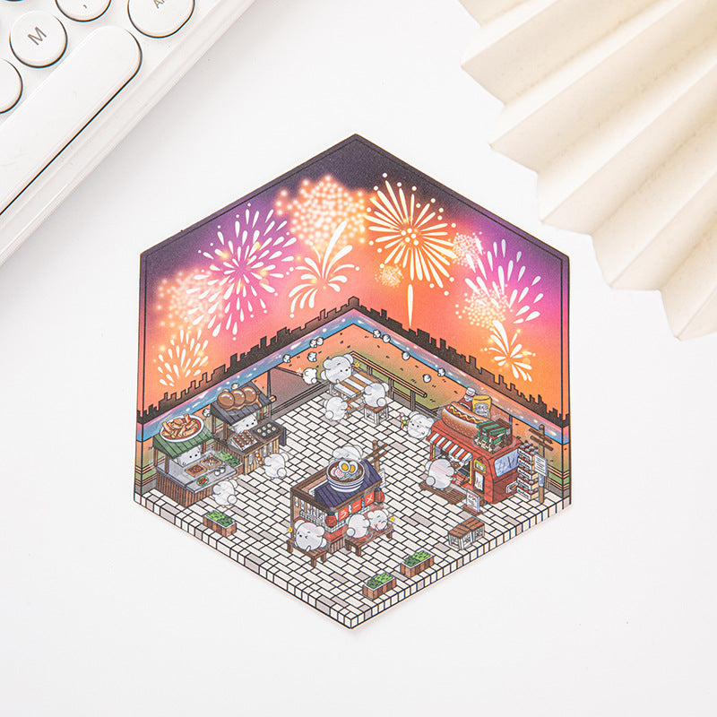 Link 37: Different Shops Themes 3D Miniature Scene Stickers  No-Cut Scene Scrapbook