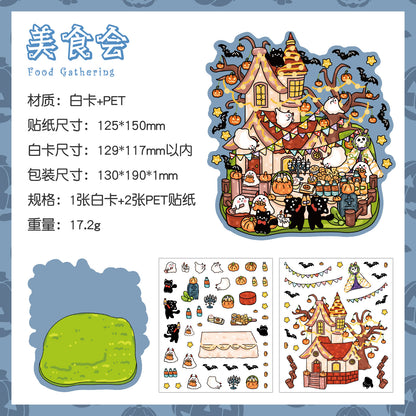 Link 43: Halloween Limited 3D Miniature Scene Stickers Halloween Stickers DIY Scenery Stickers