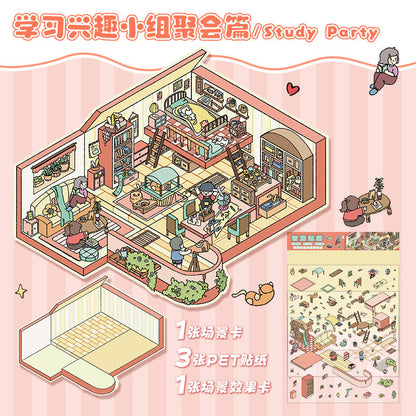 Link 2: 12.0 3D Scene Stickers Miniature Scene Different Thems Collage Journal Stickers DIY Stickers