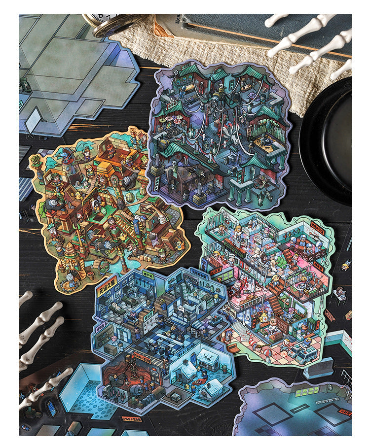 Link 49:  Spooky 3D Miniature Scene Stickers 4 Themes Scenery Stickers