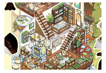 Link 50: 12 Themes Scene Stickers With Covers Scenery Journal Material Stickers