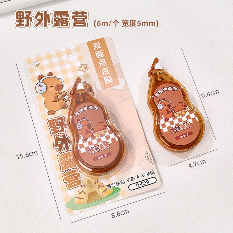 Link 25: 6m*5mm Capybara Scene Stickers Must Use Transparent Dot Glue High-Value Journal Double-Sided Tape