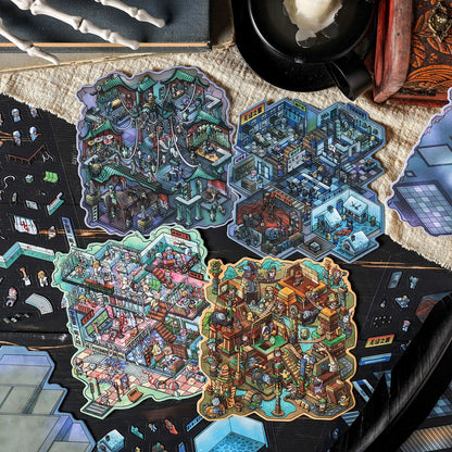 Link 49:  Spooky 3D Miniature Scene Stickers 4 Themes Scenery Stickers