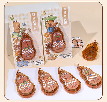 Link 25: 6m*5mm Capybara Scene Stickers Must Use Transparent Dot Glue High-Value Journal Double-Sided Tape