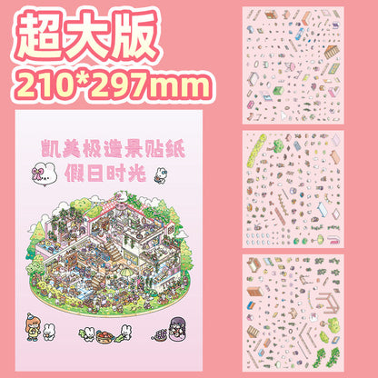 Link 30: XL 15 Fun Landscaping 3D Miniature House DIY Cute Miniature Scene Stickers