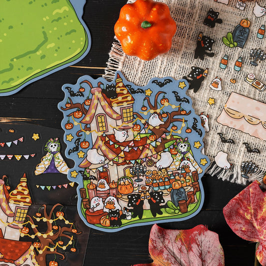 Link 43: Halloween Limited 3D Miniature Scene Stickers Halloween Stickers DIY Scenery Stickers
