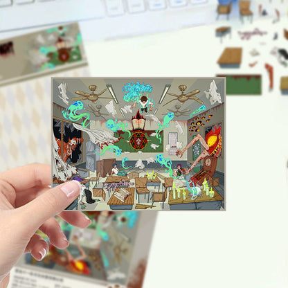 Link 22: Horror Spooky Stories Chinese Wedding Doomsday Scenery 3D DIY Scene Stickers