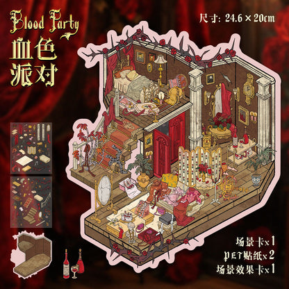 Link 34: Large Size 6 Different Villas Big Houses 3D Scene Stickers DIY Stress Release
