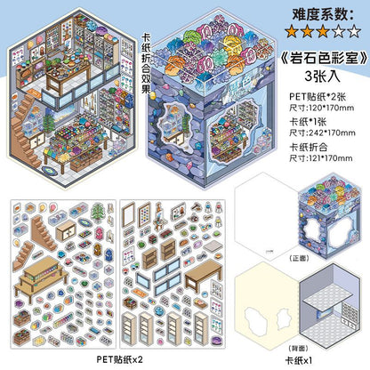 Link 50: 12 Themes Scene Stickers With Covers Scenery Journal Material Stickers