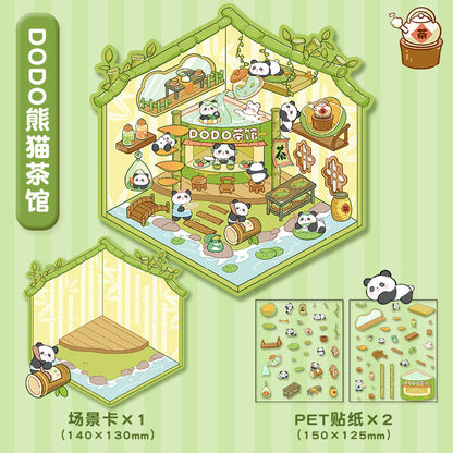 Link 4: Cute Miniature Scene Decoration Stickers Cartoon 3D House Stress Relief Scene Stickers
