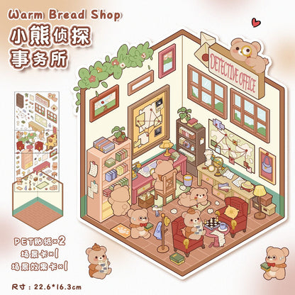 Link 19: Different Shops and Rooms 3D Cute Scenery Stickers Scene Puzzle Children's Toy Stickers