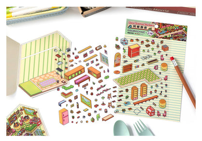 Link 50: 12 Themes Scene Stickers With Covers Scenery Journal Material Stickers