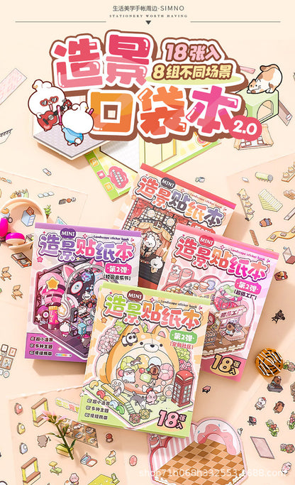 Link 45: 8 Themes in a Book 3D Mini Micro Scene Stickers Books