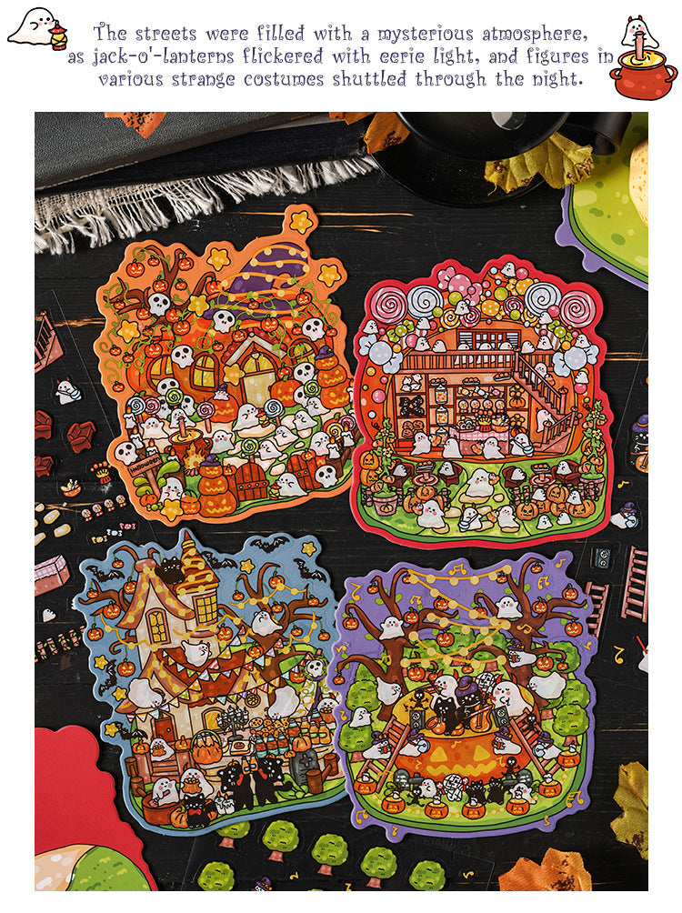 Link 43: Halloween Limited 3D Miniature Scene Stickers Halloween Stickers DIY Scenery Stickers