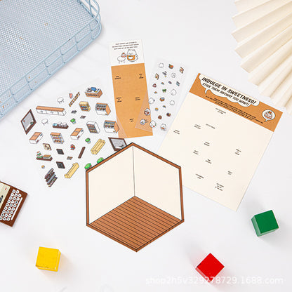 Link 37: Different Shops Themes 3D Miniature Scene Stickers  No-Cut Scene Scrapbook