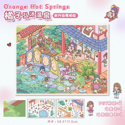 Link 9: 51.0 Different Scenery Stickers 3D Stereoscopic Cottage Scene 12 Themes DIY
