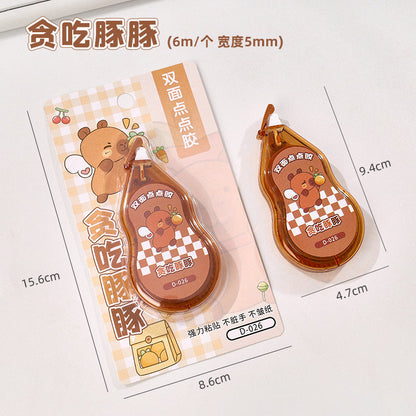 Link 25: 6m*5mm Capybara Scene Stickers Must Use Transparent Dot Glue High-Value Journal Double-Sided Tape