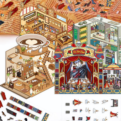 Link 22: Horror Spooky Stories Chinese Wedding Doomsday Scenery 3D DIY Scene Stickers