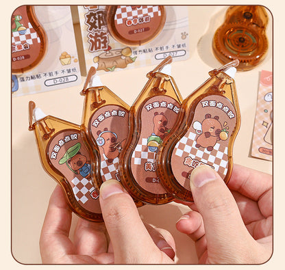Link 25: 6m*5mm Capybara Scene Stickers Must Use Transparent Dot Glue High-Value Journal Double-Sided Tape