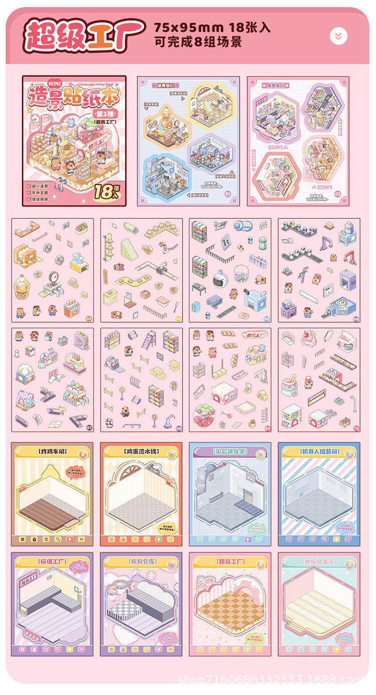 Link 45: 8 Themes in a Book 3D Mini Micro Scene Stickers Books