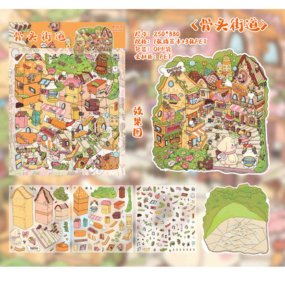 Link 58: XXL Size 3D Scene Stickers Supermarket | Headquarters | Snow Camping | Bone Street