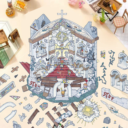 Link 22: Horror Spooky Stories Chinese Wedding Doomsday Scenery 3D DIY Scene Stickers