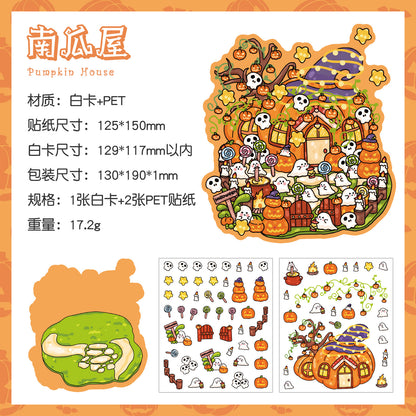 Link 43: Halloween Limited 3D Miniature Scene Stickers Halloween Stickers DIY Scenery Stickers